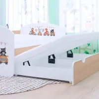 Детская кровать Happy Babies Happy Animals And Cars 90 x 180 см / ПВХ / Светлая груша photo 3