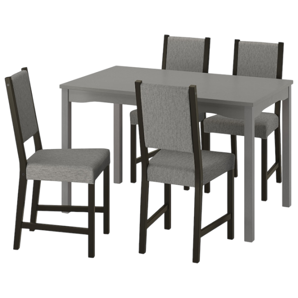 Обеденные стол со стульями Ikea Hauga/Stefan/Knisa Прямоугольная / ДСП / Серый photo 1