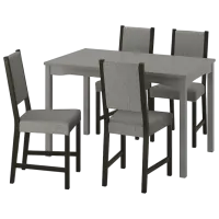 Set masă și scaune Ikea Hauga/Stefan/Knisa Dreptunghiulară / PAL / Gray