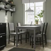 Set masă și scaune Ikea Hauga/Stefan/Knisa Dreptunghiulară / PAL / Gray photo 7