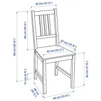 Set masă și scaune Ikea Hauga/Stefan/Knisa Dreptunghiulară / PAL / Gray photo 8