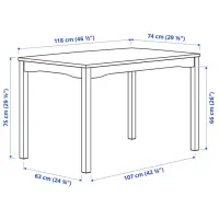 Set masă și scaune Ikea Hauga/Stefan/Knisa Dreptunghiulară / PAL / Gray photo 9
