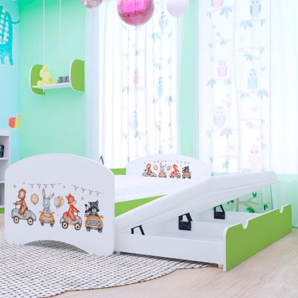 Детская кровать Happy Babies Happy Animals And Cars 80 x 160 см / ПВХ / Зеленый photo 2