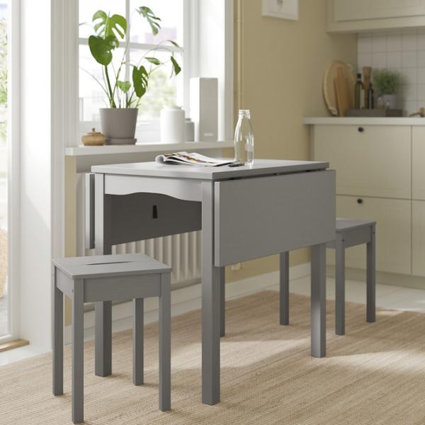 Обеденные стол со стульями Ikea Hauga Квадратная / ДСП / Серый photo 4
