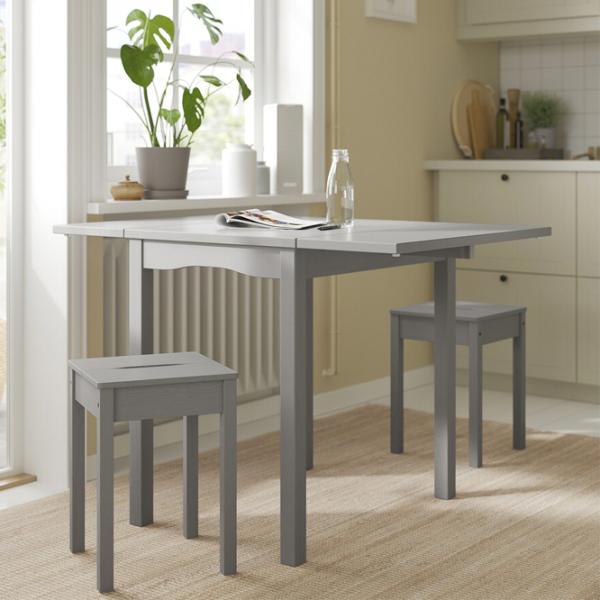 Обеденные стол со стульями Ikea Hauga Квадратная / ДСП / Серый photo 6