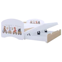 Детская кровать Happy Babies Happy Animals And Cars 80 x 160 см / ПВХ / Светлая груша