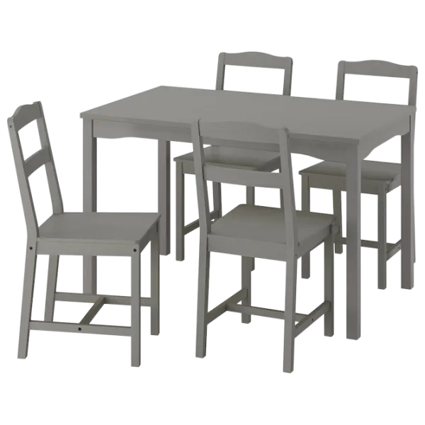 Set masă și scaune Ikea Hauga Dreptunghiulară / PAL / Gray photo 1