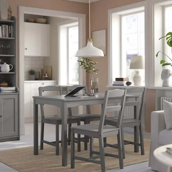 Set masă și scaune Ikea Hauga Dreptunghiulară / PAL / Gray photo 7