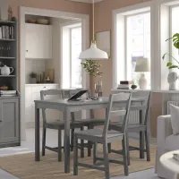 Set masă și scaune Ikea Hauga Dreptunghiulară / PAL / Gray photo 7