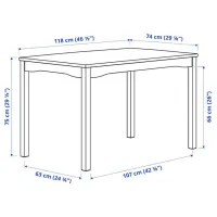 Set masă și scaune Ikea Hauga Dreptunghiulară / PAL / Gray photo 8