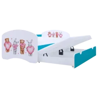 Детская кровать Happy Babies Happy Animals with Hearts 80 x 160 см / ПВХ / Синий