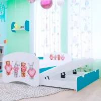 Детская кровать Happy Babies Happy Animals with Hearts 80 x 160 см / ПВХ / Синий photo 2