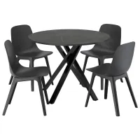 Set masă și scaune Ikea Mariedamm/Odger Rotundă / PAL / Black