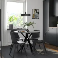 Set masă și scaune Ikea Mariedamm/Odger Rotundă / PAL / Black photo 6
