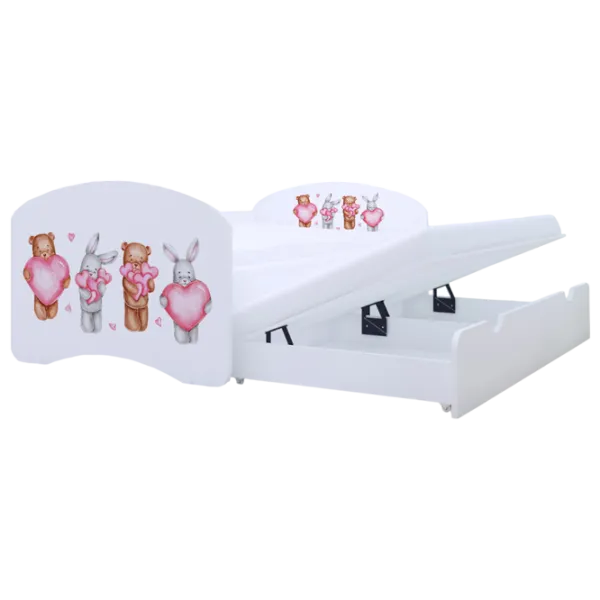 Детская кровать Happy Babies Happy Animals with Hearts 80 x 160 см / ПВХ / Белый photo 1