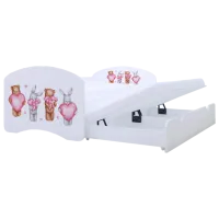 Детская кровать Happy Babies Happy Animals with Hearts 80 x 160 см / ПВХ / Белый