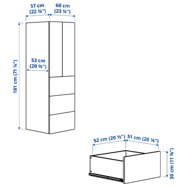Dulap Ikea Smastad/Platsa 60 x 57 x 181 / DSP / Alb photo 7