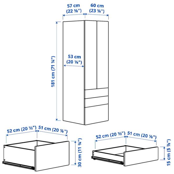Dulap Ikea Smastad/Platsa 60 x 57 x 181 / DSP / Alb photo 7