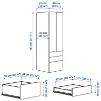 Шкаф Ikea Smastad/Platsa 60 x 57см x 181 / ДСП / Белый photo 7