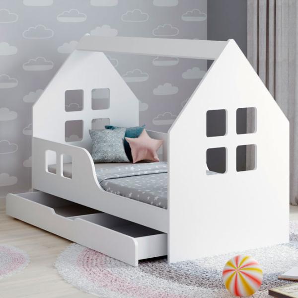 Детская кровать Happy Babies House Windows L04 80 x 160 см / ЛДСП / Белый photo 1 Детская кровать Happy Babies House Windows L04 80 x 160 см / ЛДСП / Белый photo 1