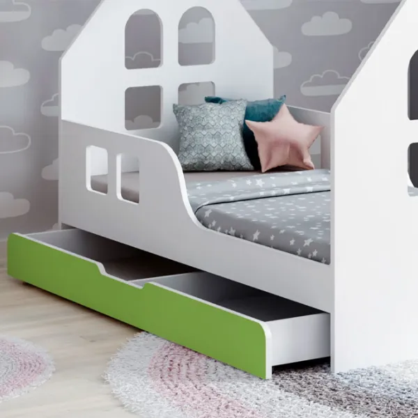Детская кровать Happy Babies House Windows L02 70 x 140 см / ЛДСП / Зеленый photo 2 Детская кровать Happy Babies House Windows L02 70 x 140 см / ЛДСП / Зеленый photo 2