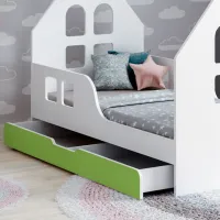 Детская кровать Happy Babies House Windows L02 70 x 140 см / ЛДСП / Зеленый photo 2