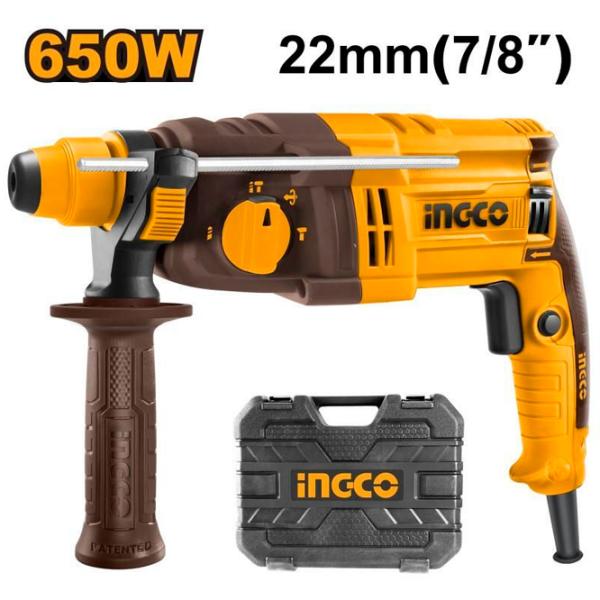 Ciocan rotopercutor INGCO RGH6528 650 W / Yellow photo 2