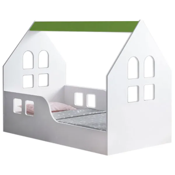 Pat pentru copii Happy Babies House Windows L03 80 x 160 cm / PAL / Green photo 1 Pat pentru copii Happy Babies House Windows L03 80 x 160 cm / PAL / Green photo 1