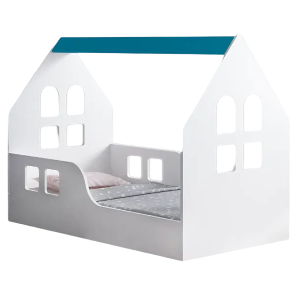 Детская кровать Happy Babies House Windows L03 80 x 160 см / ЛДСП / Синий photo 1