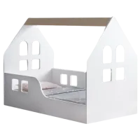 Pat pentru copii Happy Babies House Windows L03 80 x 160 cm / PAL / Light Pear