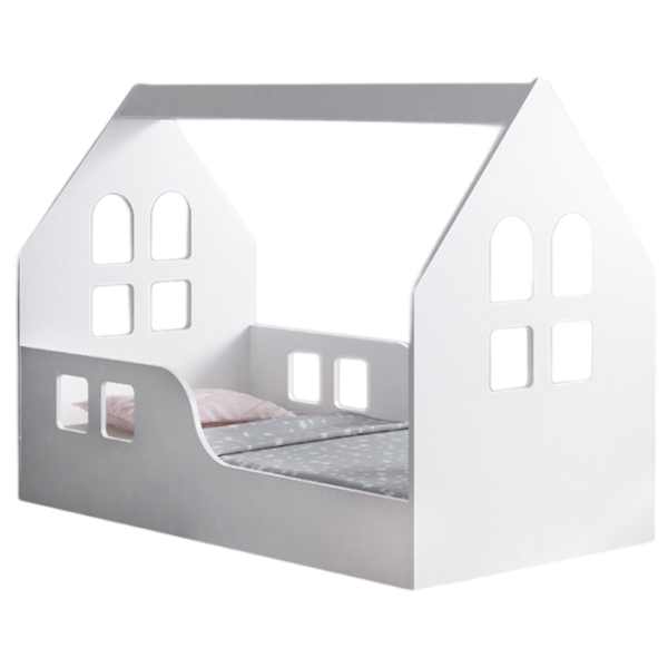 Детская кровать Happy Babies House Windows L03 80 x 160 см / ЛДСП / Белый photo 1