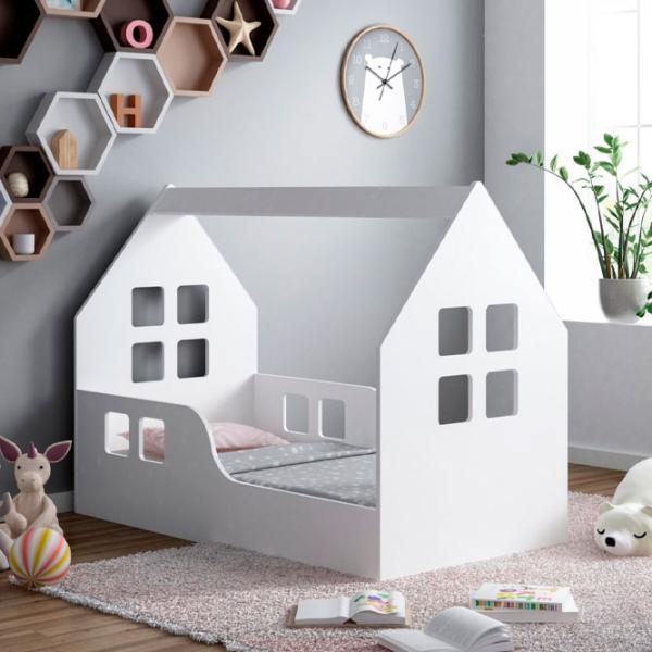 Детская кровать Happy Babies House Windows L03 80 x 160 см / ЛДСП / Белый photo 2