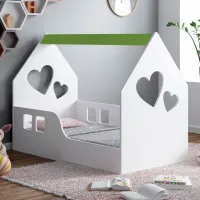 Детская кровать Happy Babies House Heart L03 80 x 160 см / ЛДСП / Зеленый photo 2