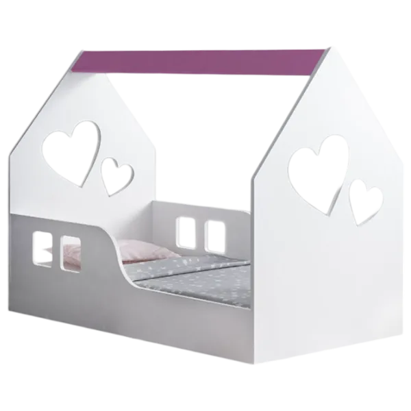 Детская кровать Happy Babies House Heart L03 80 x 160 см / ЛДСП / Розовый photo 1 Детская кровать Happy Babies House Heart L03 80 x 160 см / ЛДСП / Розовый photo 1
