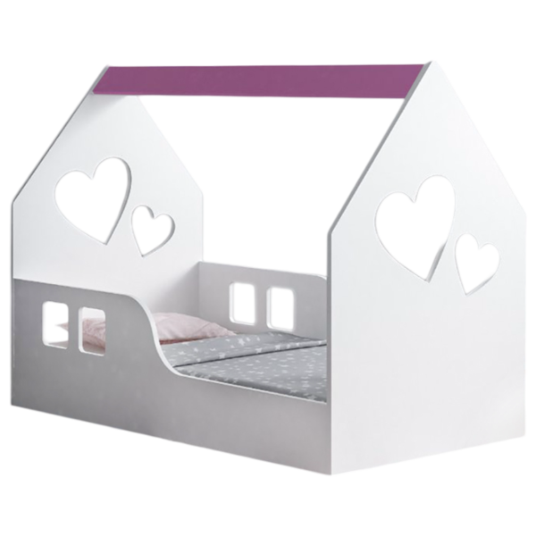 Детская кровать Happy Babies House Heart L03 80 x 160 см / ЛДСП / Розовый photo 1 Детская кровать Happy Babies House Heart L03 80 x 160 см / ЛДСП / Розовый photo 1