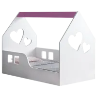 Детская кровать Happy Babies House Heart L03 80 x 160 см / ЛДСП / Розовый