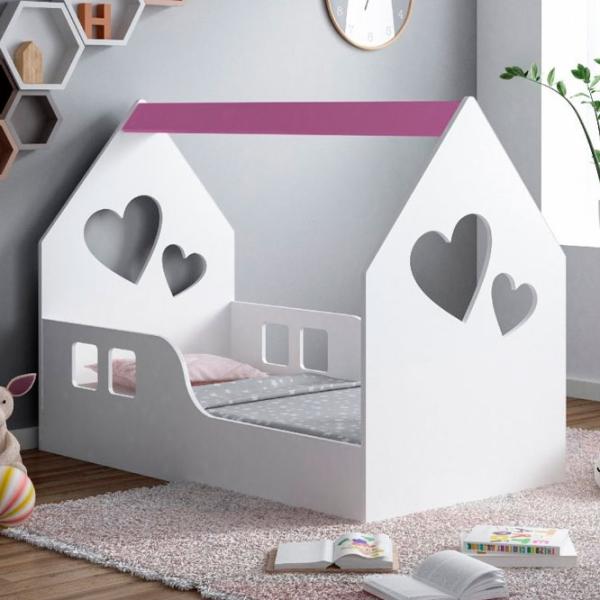 Детская кровать Happy Babies House Heart L03 80 x 160 см / ЛДСП / Розовый photo 2 Детская кровать Happy Babies House Heart L03 80 x 160 см / ЛДСП / Розовый photo 2