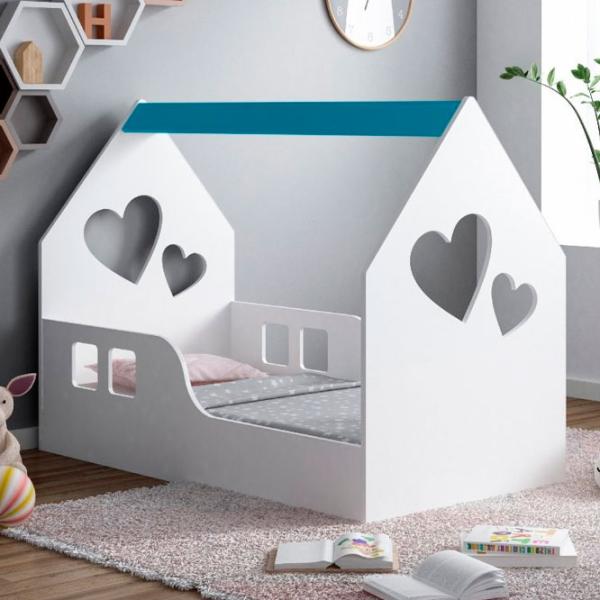 Детская кровать Happy Babies House Heart L03 80 x 160 см / ЛДСП / Синий photo 2 Детская кровать Happy Babies House Heart L03 80 x 160 см / ЛДСП / Синий photo 2