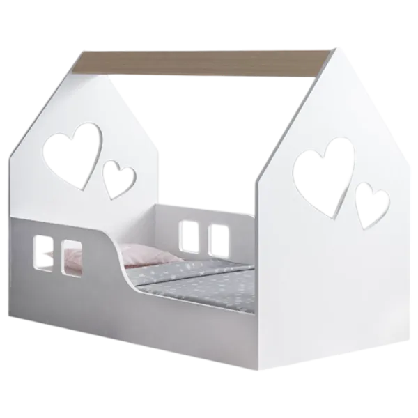 Pat pentru copii Happy Babies House Heart L03 80 x 160 cm / PAL / Light Pear photo 1 Pat pentru copii Happy Babies House Heart L03 80 x 160 cm / PAL / Light Pear photo 1