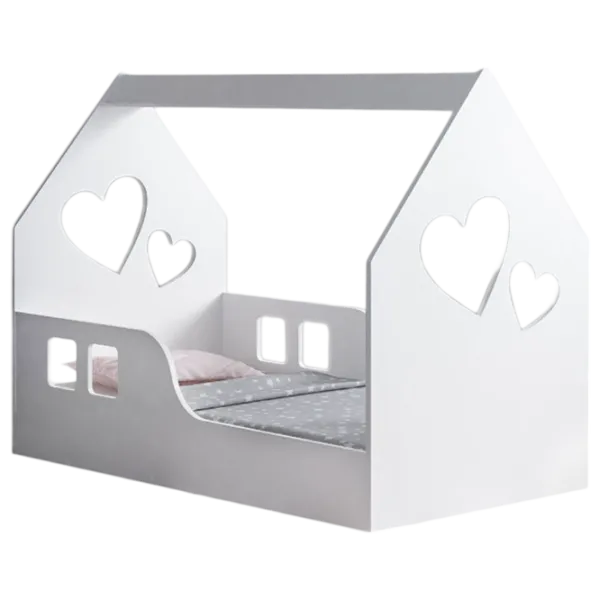 Детская кровать Happy Babies House Heart L03 80 x 160 см / ЛДСП / Белый photo 1 Детская кровать Happy Babies House Heart L03 80 x 160 см / ЛДСП / Белый photo 1
