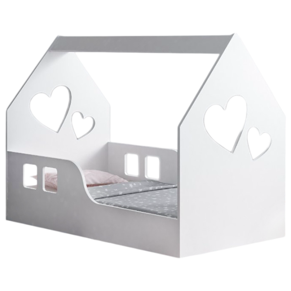 Детская кровать Happy Babies House Heart L03 80 x 160 см / ЛДСП / Белый photo 1 Детская кровать Happy Babies House Heart L03 80 x 160 см / ЛДСП / Белый photo 1