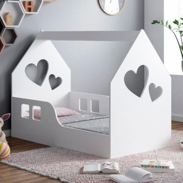 Детская кровать Happy Babies House Heart L03 80 x 160 см / ЛДСП / Белый photo 2 Детская кровать Happy Babies House Heart L03 80 x 160 см / ЛДСП / Белый photo 2