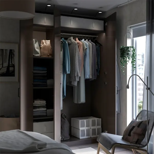 Шкаф Ikea Pax/Forsand 150 x 60см x 236.4 / ДСП / Темно серый photo 3