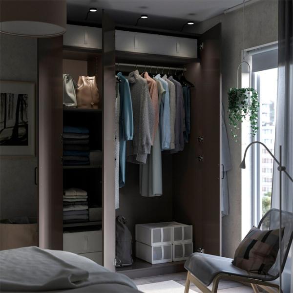 Шкаф Ikea Pax/Forsand 150 x 60см x 236.4 / ДСП / Темно серый photo 3