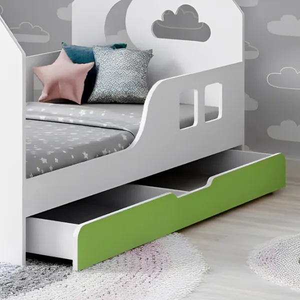 Детская кровать Happy Babies House Cloud L04 80 x 160 см / ЛДСП / Зеленый photo 2