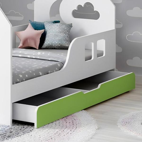 Детская кровать Happy Babies House Cloud L04 80 x 160 см / ЛДСП / Зеленый photo 2