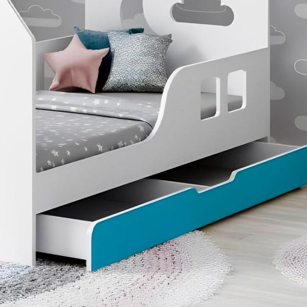Детская кровать Happy Babies House Cloud L04 80 x 160 см / ЛДСП / Синий photo 2
