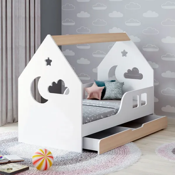 Детская кровать Happy Babies House Cloud L04 80 x 160 см / ЛДСП / Светлая груша photo 1 Детская кровать Happy Babies House Cloud L04 80 x 160 см / ЛДСП / Светлая груша photo 1