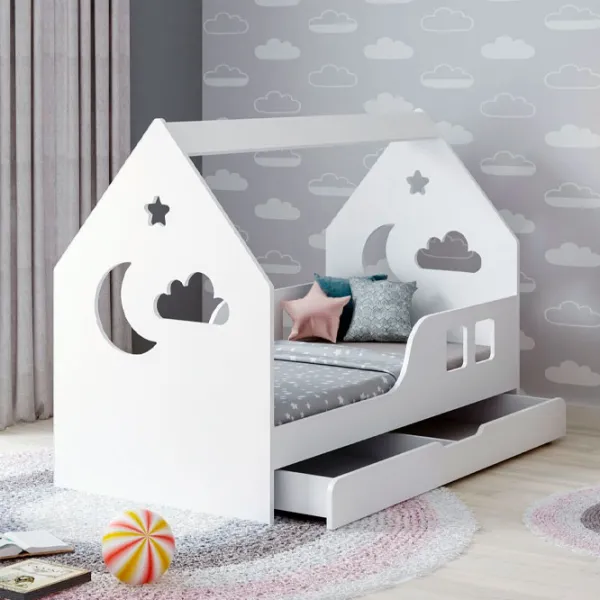 Pat pentru copii Happy Babies House Cloud L02 70 x 140 cm / PAL / Light Pear photo 1 Pat pentru copii Happy Babies House Cloud L02 70 x 140 cm / PAL / Light Pear photo 1