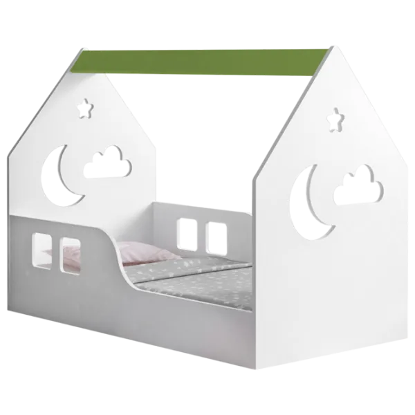 Детская кровать Happy Babies House Cloud L03 80 x 160 см / ЛДСП / Зеленый photo 1